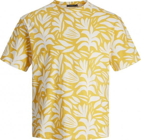 Jack & Jones JORMARBELLA T-Shirt Cloud Dancer/Yellow - Majice Kratkih Rukava - Muške Majice Kratkih Rukava Veliki Brojevi 
