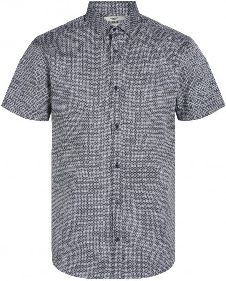 Jack & Jones JPRBLACARDIFF PRINT SHIRT S/S Navy Blazer - Košulje - Muške Košulje Veliki Brojevi