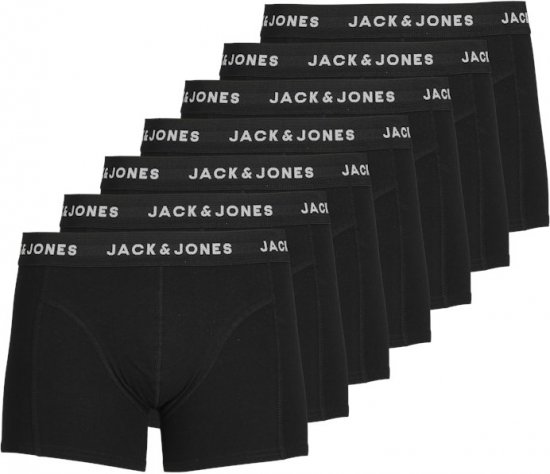 Jack & Jones HUEY Trunks 7-Pack Black - Donje rublje & kupaće hlače - muške donje rublje veliki brojevi