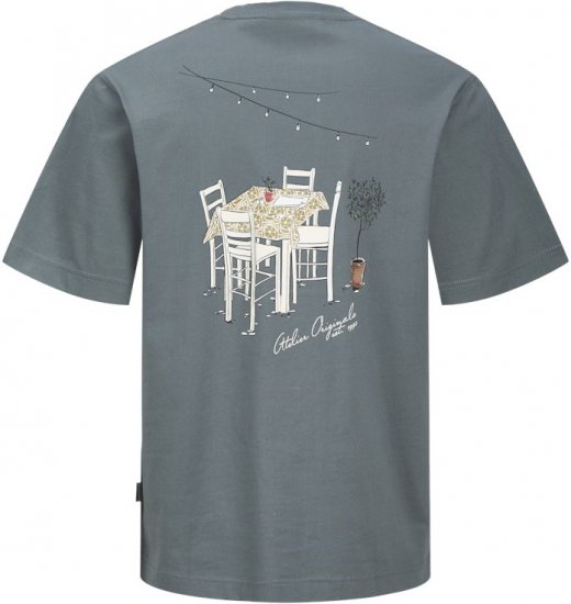 Jack & Jones Lington Back And Front Print Crew Neck T-Shirt Grey - Majice Kratkih Rukava - Muške Majice Kratkih Rukava Veliki Brojevi 
