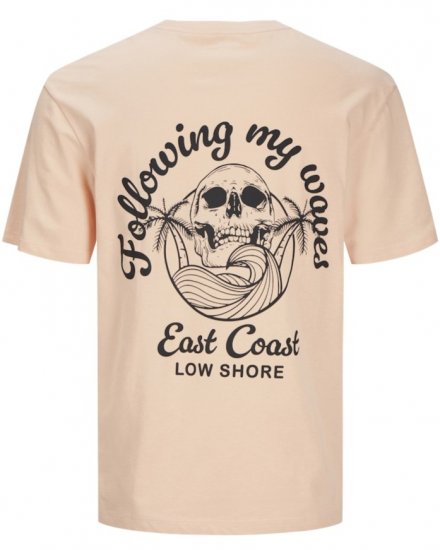 Jack & Jones Zekiel Crew Neck T-Shirt Peach Parfait - Majice Kratkih Rukava - Muške Majice Kratkih Rukava Veliki Brojevi 