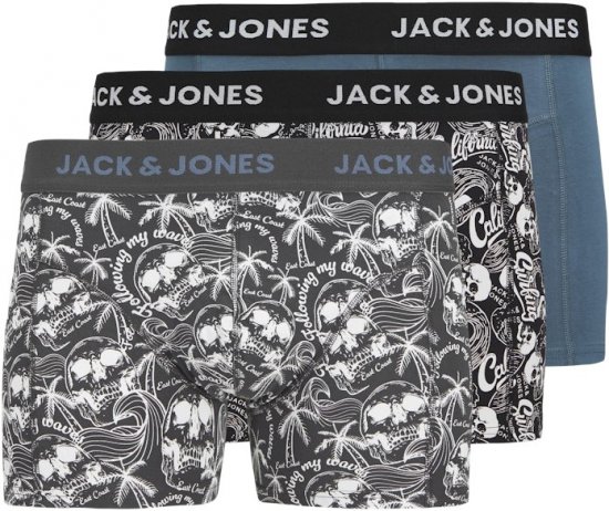 Jack & Jones Damon Skull Trunks 3-Pack Black - Donje rublje & kupaće hlače - muške donje rublje veliki brojevi