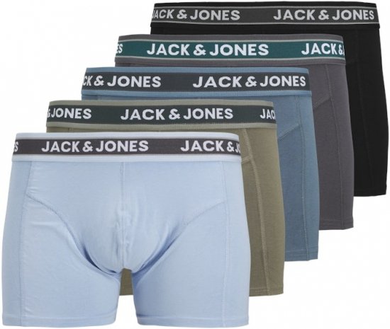 Jack & Jones Evan Solid Trunks 5-Pack Black - Donje rublje & kupaće hlače - muške donje rublje veliki brojevi