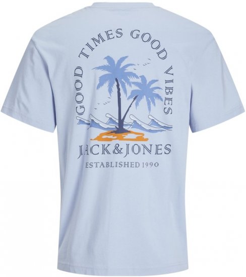 Jack & Jones Summer Vibes Crew Neck T-Shirt Chambray Blue - Majice Kratkih Rukava - Muške Majice Kratkih Rukava Veliki Brojevi 