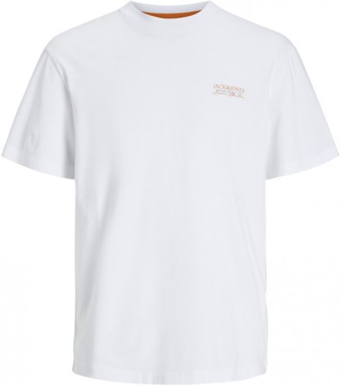 Jack & Jones Summer Vibes Crew Neck T-Shirt White - Majice Kratkih Rukava - Muške Majice Kratkih Rukava Veliki Brojevi 