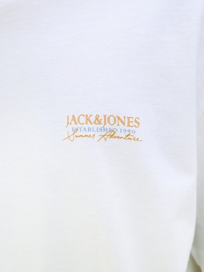 Jack & Jones Summer Vibes Crew Neck T-Shirt White - Majice Kratkih Rukava - Muške Majice Kratkih Rukava Veliki Brojevi 