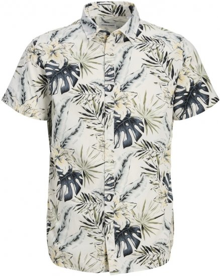 Jack & Jones Hawaii AOP Shirt White - Košulje - Muške Košulje Veliki Brojevi