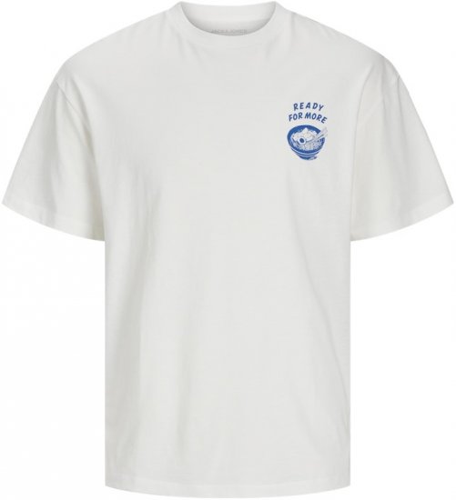 Jack & Jones Charge Crew Neck Printed T-Shirt White - Majice Kratkih Rukava - Muške Majice Kratkih Rukava Veliki Brojevi 