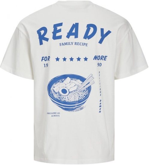 Jack & Jones Charge Crew Neck Printed T-Shirt White - Majice Kratkih Rukava - Muške Majice Kratkih Rukava Veliki Brojevi 