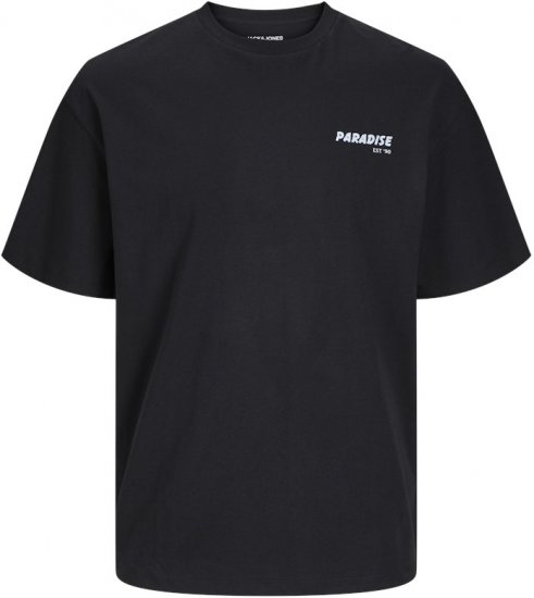 Jack & Jones Charge Crew Neck Printed T-Shirt Black - Majice Kratkih Rukava - Muške Majice Kratkih Rukava Veliki Brojevi 