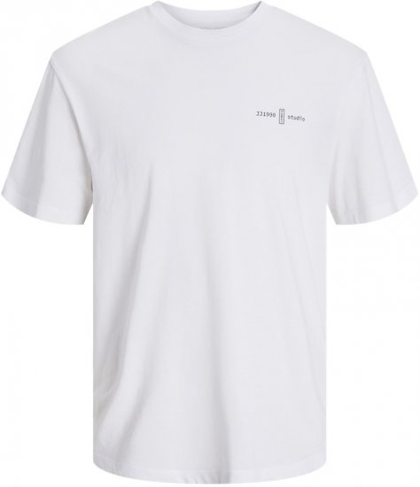 Jack & Jones Ayce Crew Neck T-Shirt White - Majice Kratkih Rukava - Muške Majice Kratkih Rukava Veliki Brojevi 