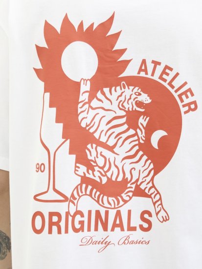  Jack & Jones Bellagio Collage Crew Neck T-Shirt Bright White - Majice Kratkih Rukava - Muške Majice Kratkih Rukava Veliki Brojevi 