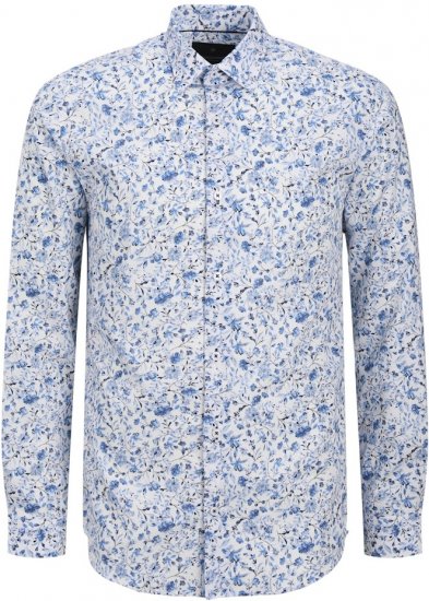 Jack & Jones BARNES Printed Dobby Long Sleeve Shirt Light Blue - Košulje - Muške Košulje Veliki Brojevi