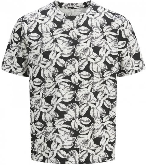 Jack & Jones Split AOP Crew Neck T-Shirt Black - Majice Kratkih Rukava - Muške Majice Kratkih Rukava Veliki Brojevi 