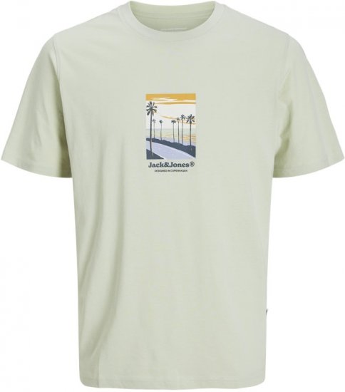 Jack & Jones Split Front Graphic Crew Neck T-Shirt Green - Majice Kratkih Rukava - Muške Majice Kratkih Rukava Veliki Brojevi 