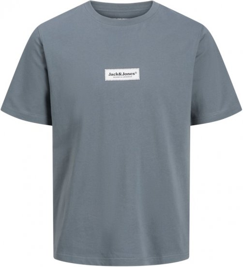 Jack & Jones Split Fakestitch Branding T-Shirt Grey - Majice Kratkih Rukava - Muške Majice Kratkih Rukava Veliki Brojevi 