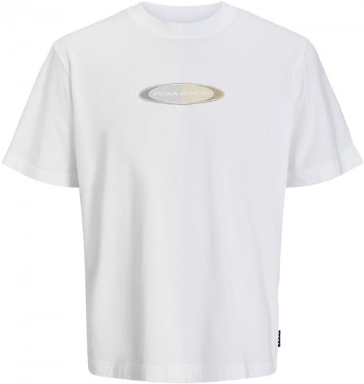 Jack & Jones Pacer Branding Print T-Shirt Bright White - Majice Kratkih Rukava - Muške Majice Kratkih Rukava Veliki Brojevi 