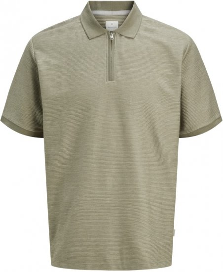 Jack & Jones Ronnie Polo with Zipper Grey - Polo majice - Muške Polo Majice Veliki Brojevi