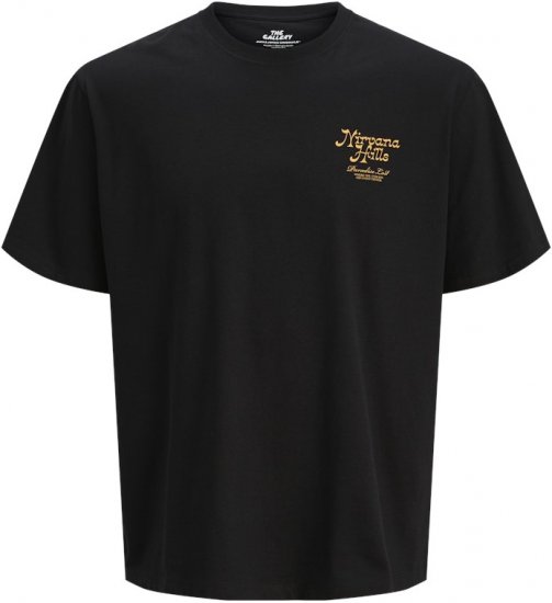 Jack & Jones Parallel Crew Neck T-Shirt Black - Majice Kratkih Rukava - Muške Majice Kratkih Rukava Veliki Brojevi 