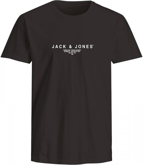 Jack & Jones Harris Crew Neck T-Shirt Black - Majice Kratkih Rukava - Muške Majice Kratkih Rukava Veliki Brojevi 