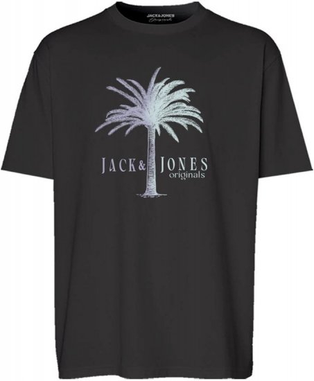 Jack & Jones Split Gradient Crew Neck T-Shirt Black - Majice Kratkih Rukava - Muške Majice Kratkih Rukava Veliki Brojevi 