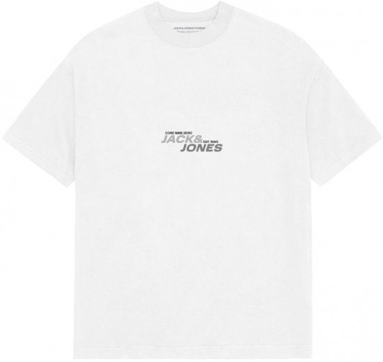 Jack & Jones Tarmac Branding Crew Neck T-Shirt Bright White - Majice Kratkih Rukava - Muške Majice Kratkih Rukava Veliki Brojevi 