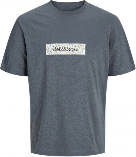 Jack & Jones Split Branding AOP Crew Neck T-Shirt Grey - Majice Kratkih Rukava - Muške Majice Kratkih Rukava Veliki Brojevi 