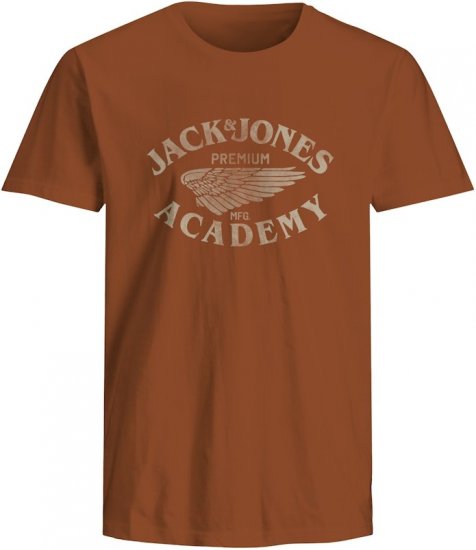 Jack & Jones Freddy Crew Neck T-Shirt Bombay Brown - Majice Kratkih Rukava - Muške Majice Kratkih Rukava Veliki Brojevi 