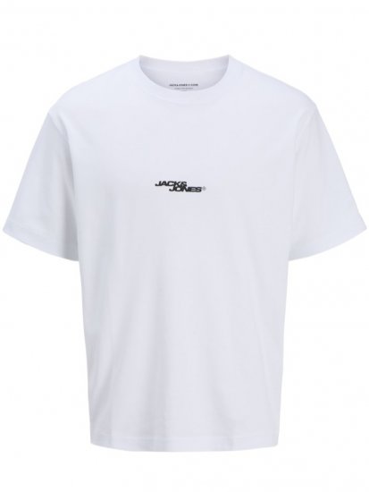 Jack & Jones Summer Sago Print Crew Neck T-Shirt Bright White - Majice Kratkih Rukava - Muške Majice Kratkih Rukava Veliki Brojevi 