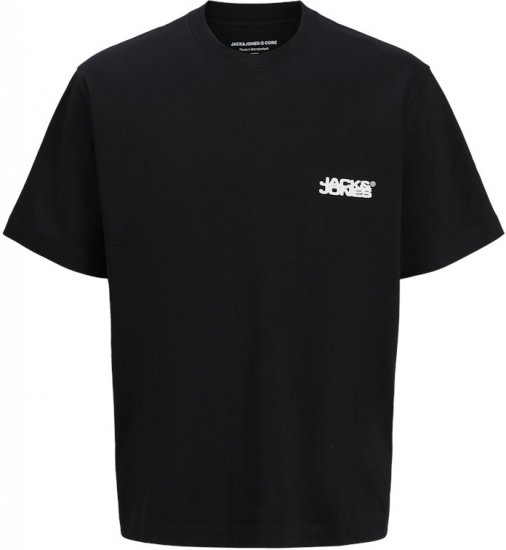 Jack & Jones Summer Sago Print Crew Neck T-Shirt Black - Majice Kratkih Rukava - Muške Majice Kratkih Rukava Veliki Brojevi 