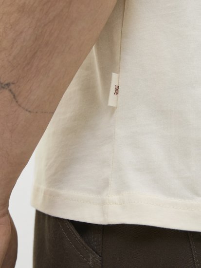  Jack & Jones Tavira Aop Pocket Crew Neck T-Shirt Antique White - Majice Kratkih Rukava - Muške Majice Kratkih Rukava Veliki Brojevi 
