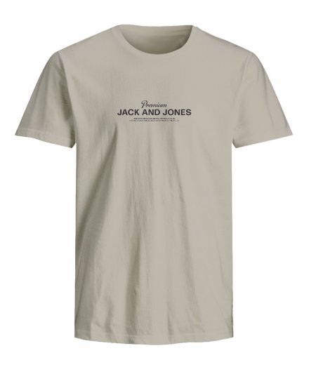Jack & Jones Ferris Crew Neck T-Shirt Silver Lining - Majice Kratkih Rukava - Muške Majice Kratkih Rukava Veliki Brojevi 