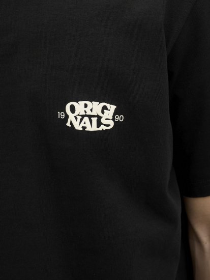  Jack & Jones Tavira Type Crew Neck T-Shirt Black - Majice Kratkih Rukava - Muške Majice Kratkih Rukava Veliki Brojevi 