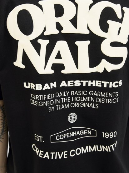  Jack & Jones Tavira Type Crew Neck T-Shirt Black - Majice Kratkih Rukava - Muške Majice Kratkih Rukava Veliki Brojevi 