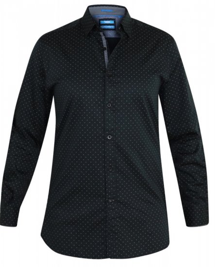 D555 Jahine Long Sleeve Printed Shirt Black - Košulje - Muške Košulje Veliki Brojevi