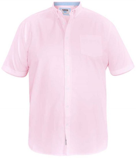 D555 James Short Sleeve Oxford Shirt Pink - Košulje - Muške Košulje Veliki Brojevi