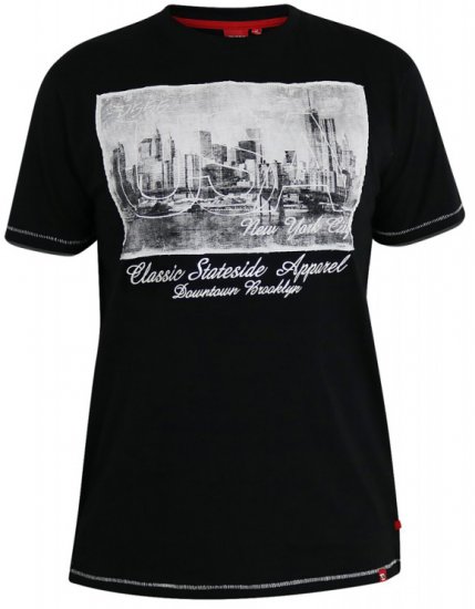 D555 Jayden T-shirt Black - Majice Kratkih Rukava - Muške Majice Kratkih Rukava Veliki Brojevi 