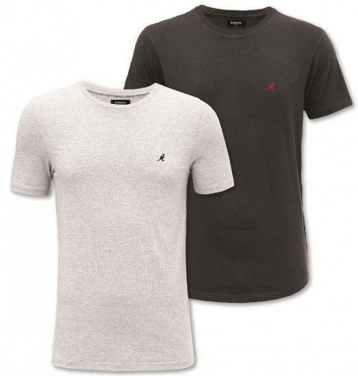 Kangol Jetta T-shirt Black/Grey 2-pack - Majice Kratkih Rukava - Muške Majice Kratkih Rukava Veliki Brojevi 
