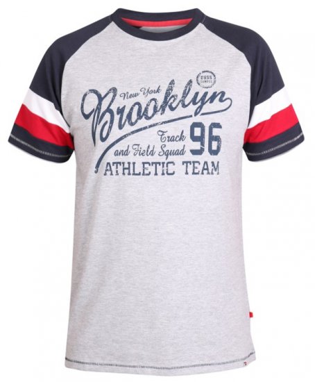 D555 Jones T-shirt Grey - Majice Kratkih Rukava - Muške Majice Kratkih Rukava Veliki Brojevi 