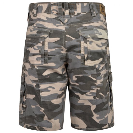 Kam Jeans 329 Short Charcoal Camo - Kratke hlače - Muške Kratke Hlače Veliki Brojevi 