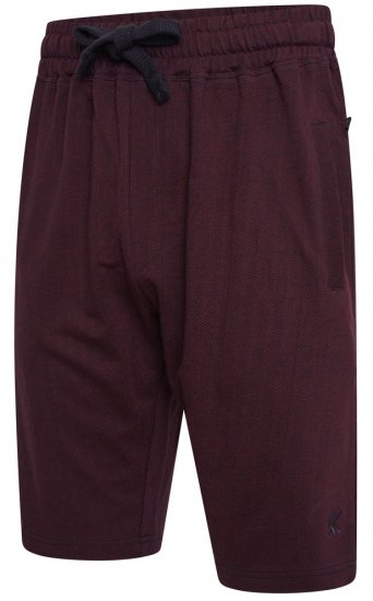 Kam Jeans 3307 Terry Herringbone Sweatshorts Burgundy - Sportske hlače & kratke - Muške Trenirke Veliki Brojevi