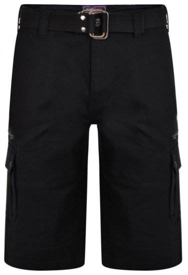 Kam Jeans 343 Cargoshorts Black - Kratke hlače - Muške Kratke Hlače Veliki Brojevi 