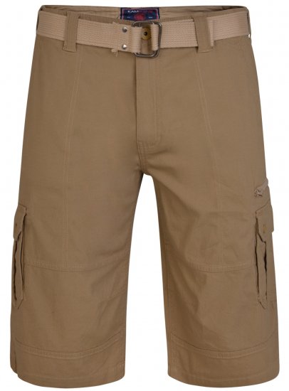 Kam Jeans 343 Cargo Stretch Shorts with Belt Sand - Kratke hlače - Muške Kratke Hlače Veliki Brojevi 