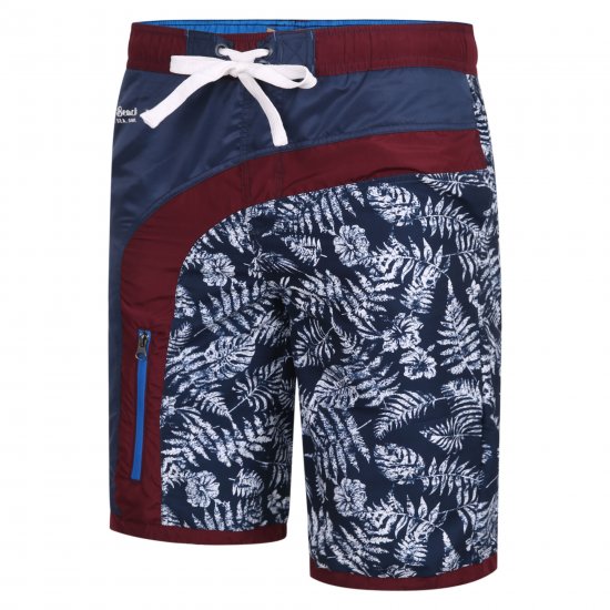 Kam Jeans 349 Leaf Print Swimmers Navy - Donje rublje & kupaće hlače - muške donje rublje veliki brojevi