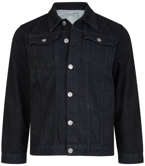Kam Jeans Western Denim Jacket Black - Jakne - Muške Jakne Veliki Brojevi