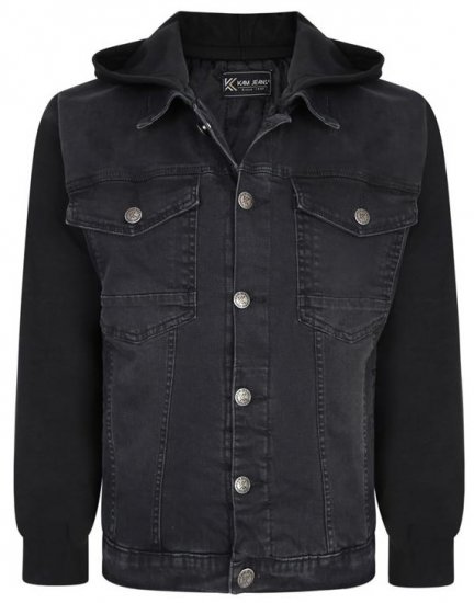 Kam Jeans 407 Hooded Stretch Denim Jacket - Jakne - Muške Jakne Veliki Brojevi