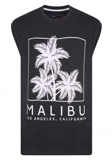 Kam Jeans Malibu Sleeveless Charcoal - Majice Kratkih Rukava - Muške Majice Kratkih Rukava Veliki Brojevi 