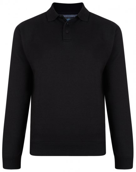 Kam Jeans Collar Sweatshirt Black - Puloveri & dukserice - Muške Puloveri & dukserice veliki brojevi