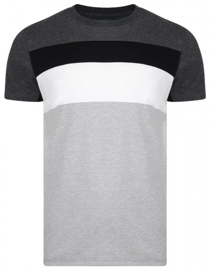 Kam Jeans 5231 Cut and Sew T-shirt Grey - Majice Kratkih Rukava - Muške Majice Kratkih Rukava Veliki Brojevi 