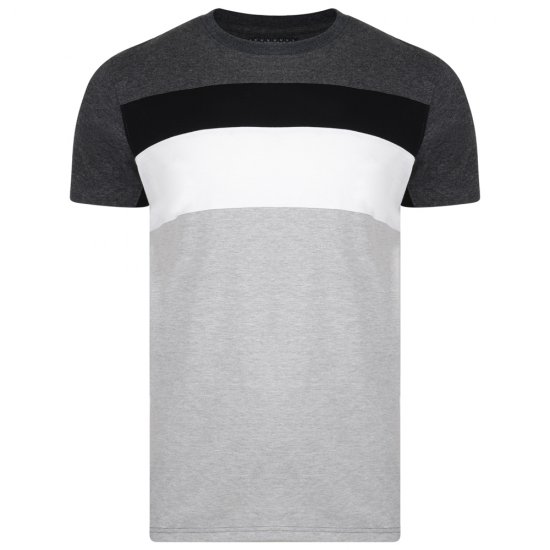 Kam Jeans 5231 Cut and Sew T-shirt Grey - Majice Kratkih Rukava - Muške Majice Kratkih Rukava Veliki Brojevi 